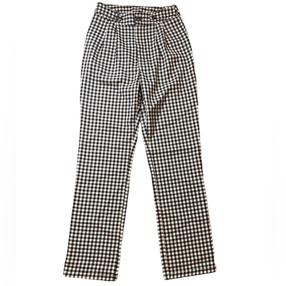 SHEIN Pants - Gingham Print Fold Pleated Pants Size S